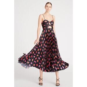 B39 Amur Afra Pleated Dress Womens 0 Swiftie Midnights Coquette Romantic Bold
